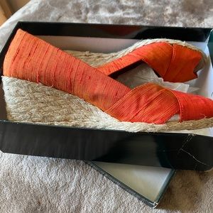Ralph Lauren Orange Wedges size 9